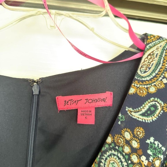 Betsey Johnson Navy Paisley Ruffle Midi Dress - Picture 8 of 8